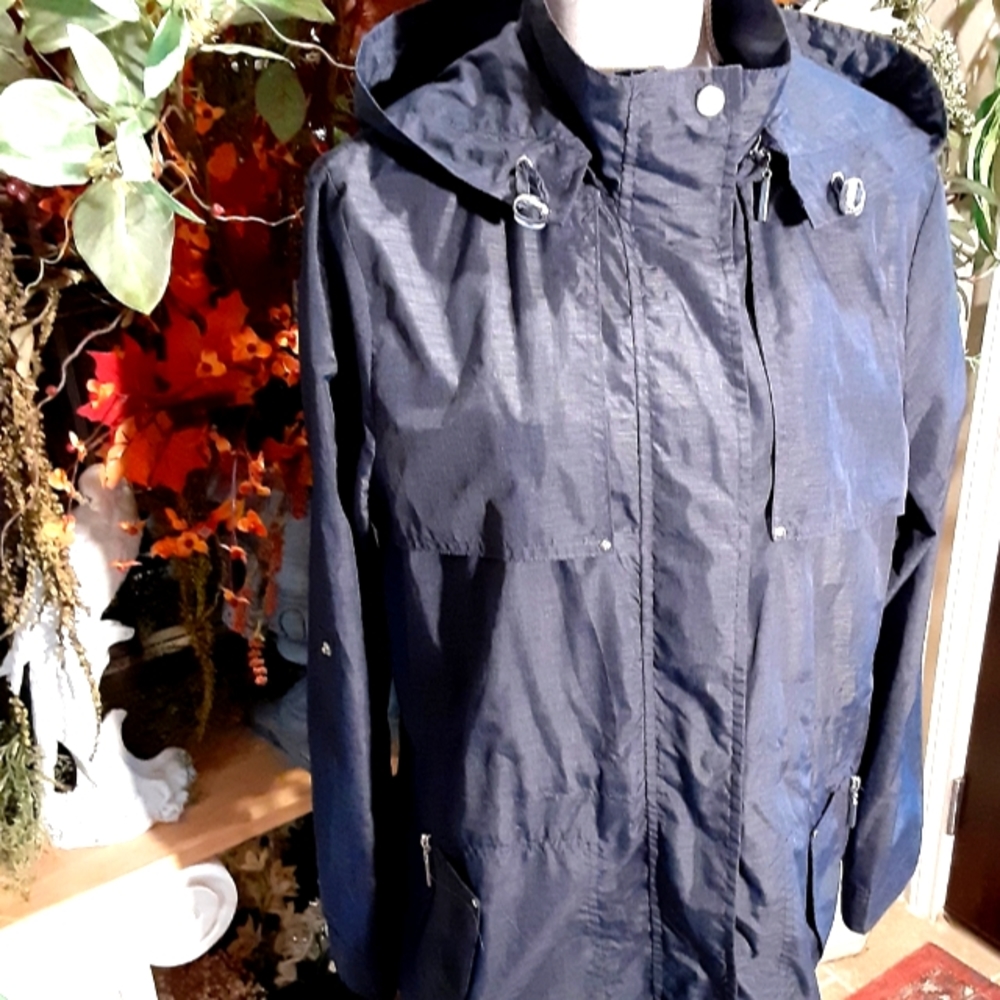 JOHNSTON and MURPHY Women's Nylon BlendnLightweight Hooded Windbreaker Size L